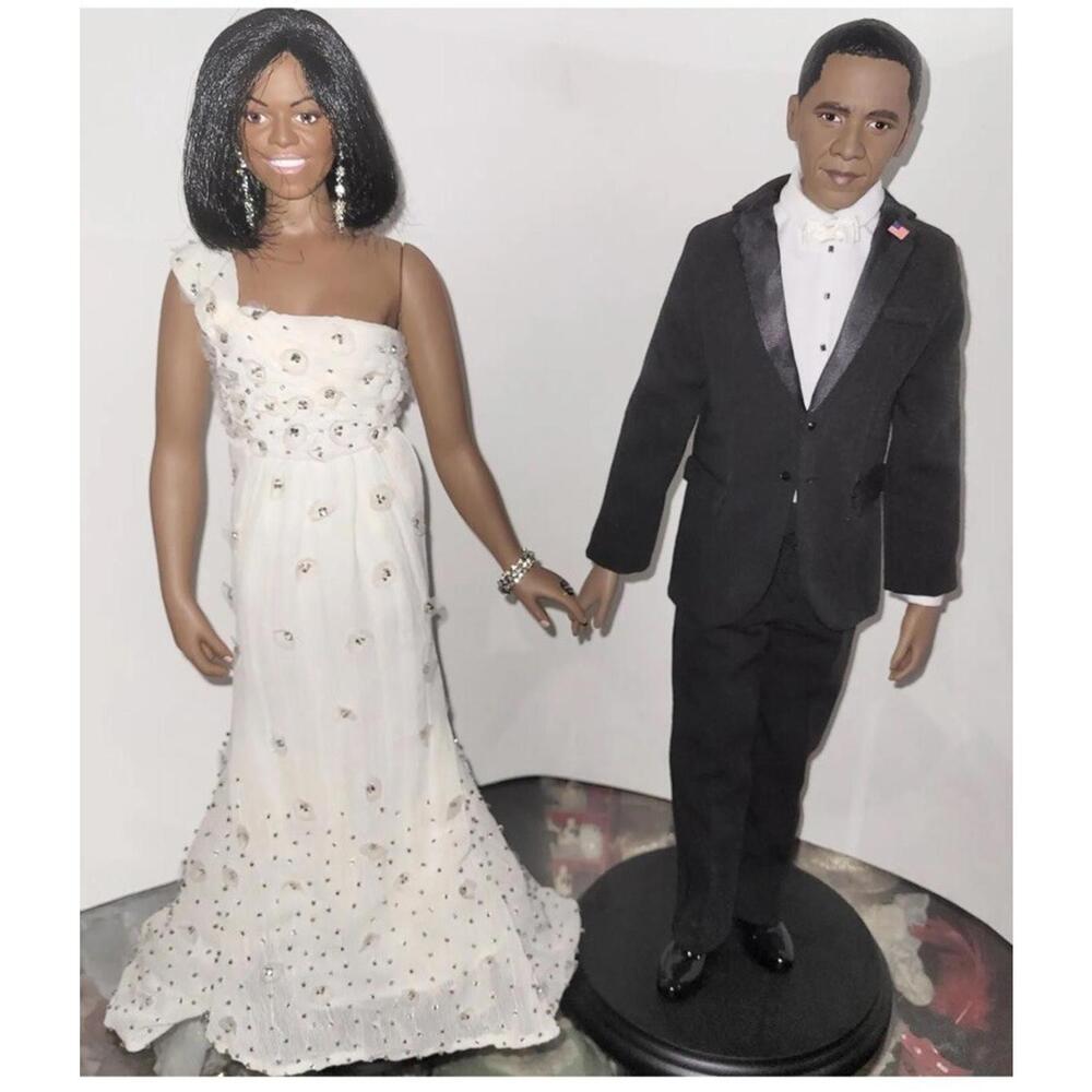 Barack and Michelle Obama 2008 Inauguration Dolls by Danbury Mint Inaugural